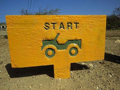 The sign for the start of the driving trail of Bara di Karta on Bonaire. The sign for the start of the driving trail of Bara di Karta on Bonaire.