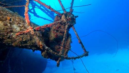 Bonaire's famous shipwreck and dive site, The Hilma Hooker.